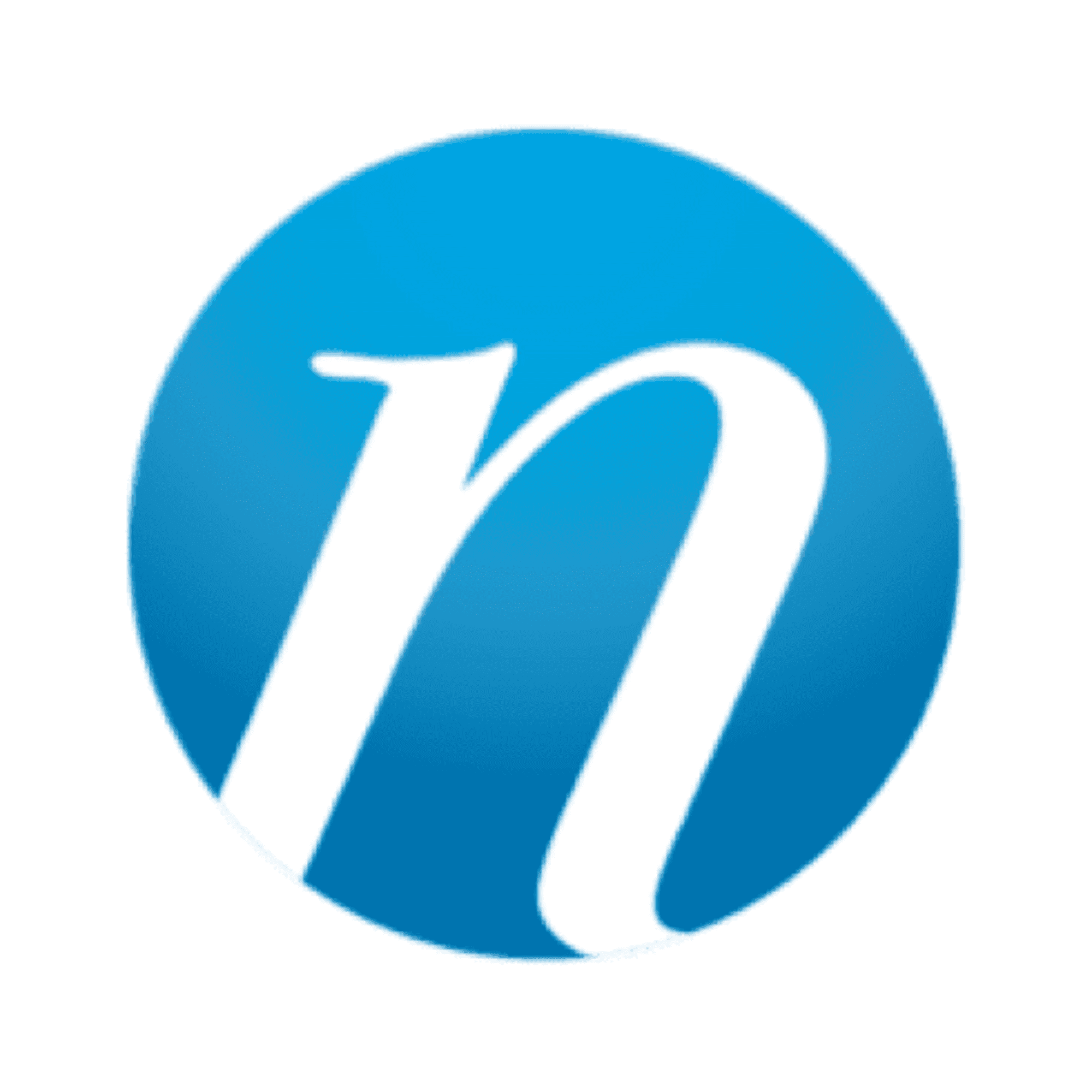 Untitled design (2) Blue circle with a white lowercase letter "n" in the center.
